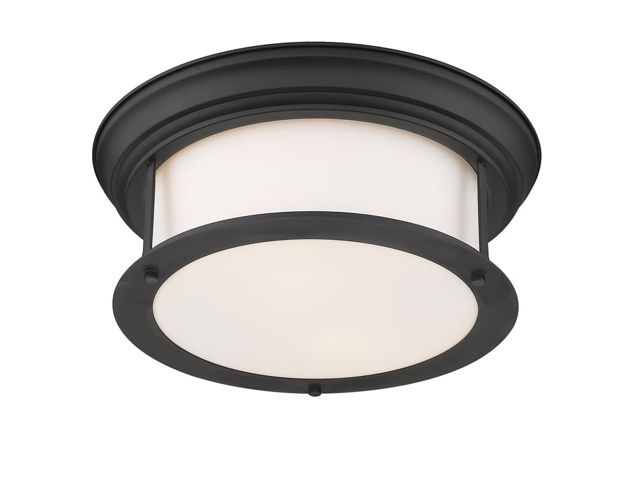 Z-Lite 2011F13-MB Two Light Flush Mount, Matte Black