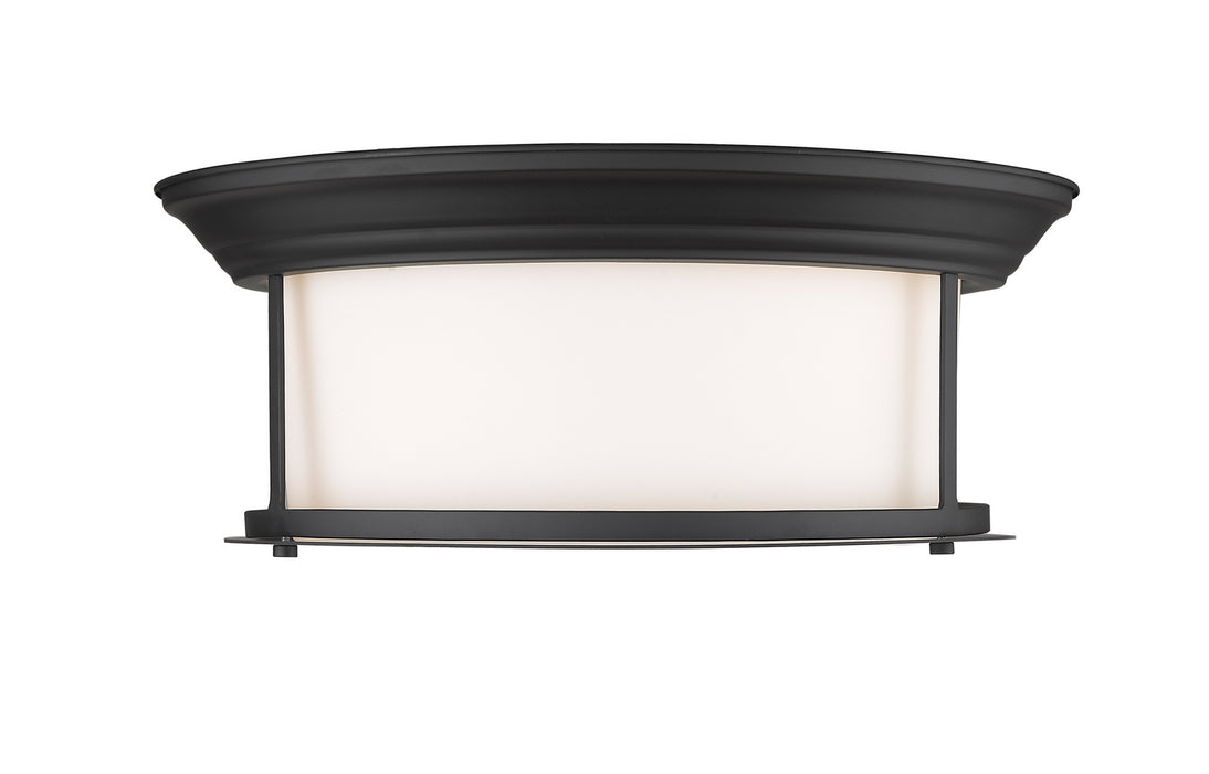 Z-Lite 2011F16-MB Three Light Flush Mount, Matte Black