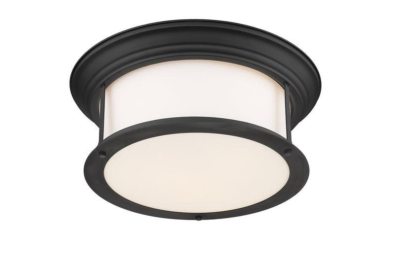 Z-Lite 2011F16-MB Three Light Flush Mount, Matte Black