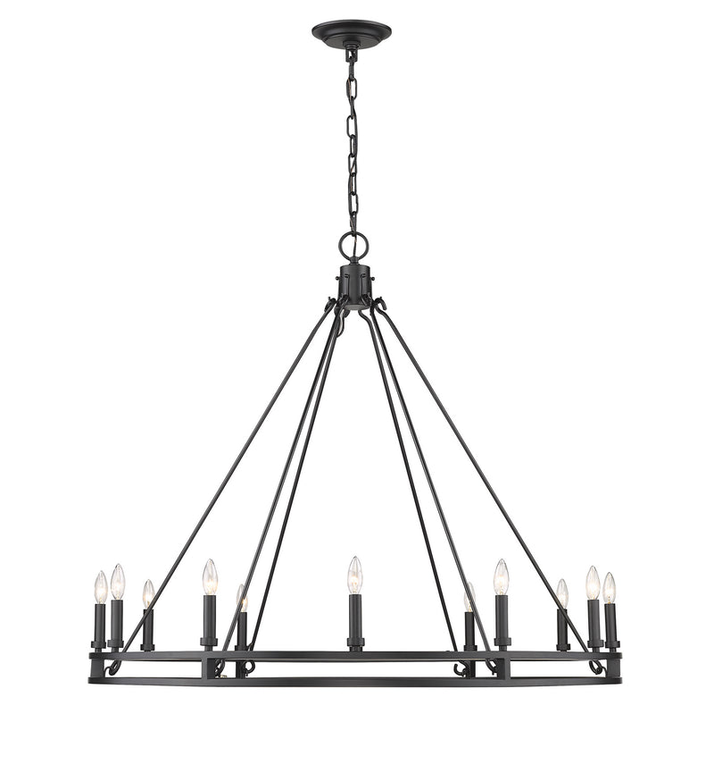 Z-Lite 4005-12MB 12 Light Chandelier, Matte Black