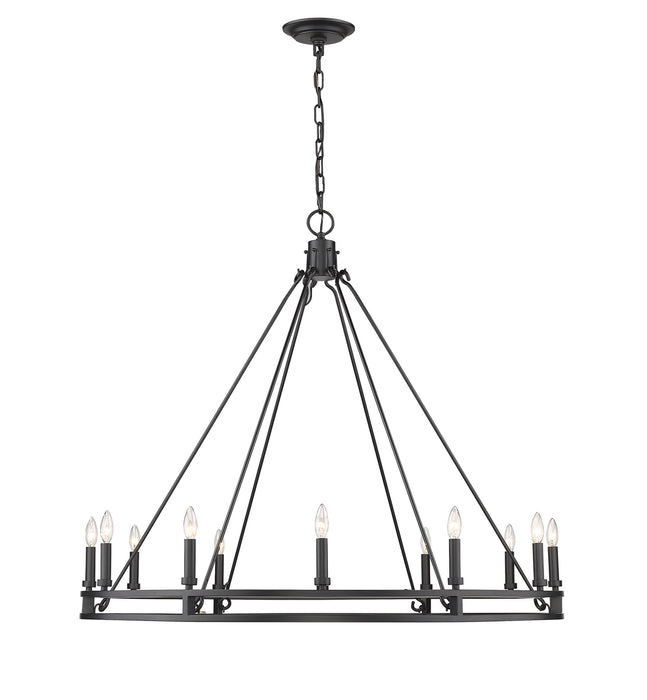 Z-Lite 4005-12MB 12 Light Chandelier, Matte Black