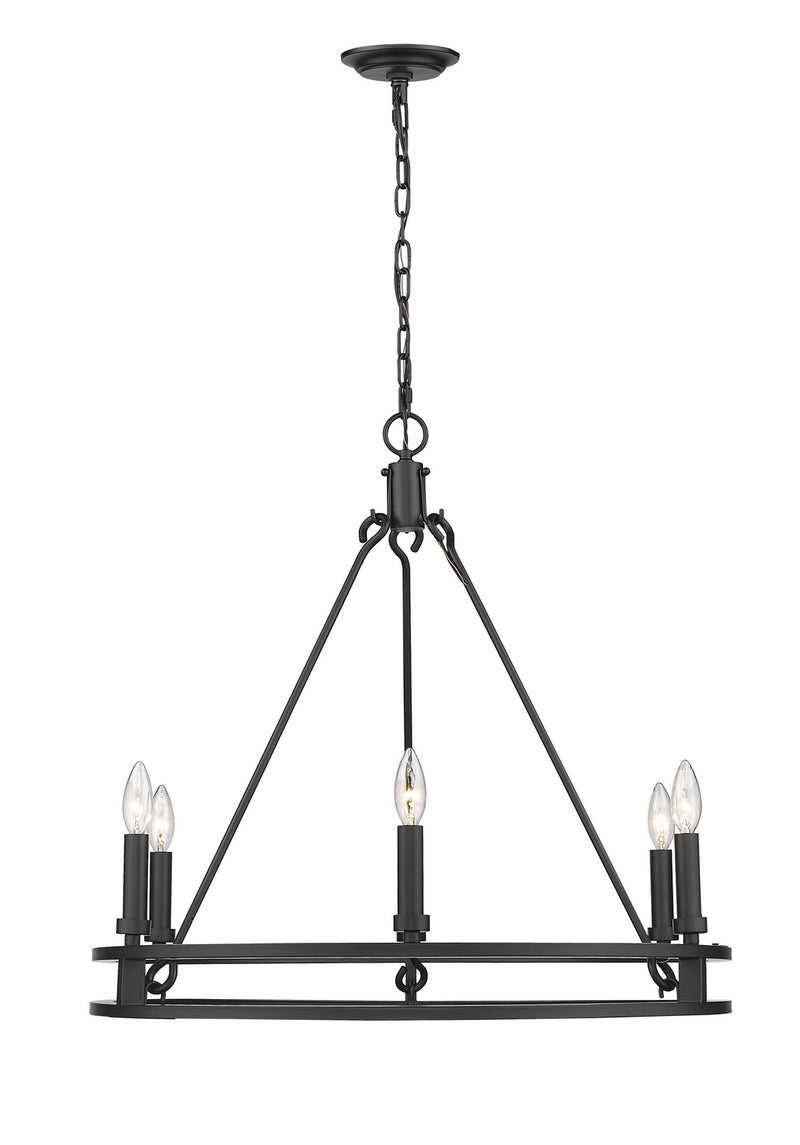 Z-Lite 4005-6MB Six Light Chandelier, Matte Black