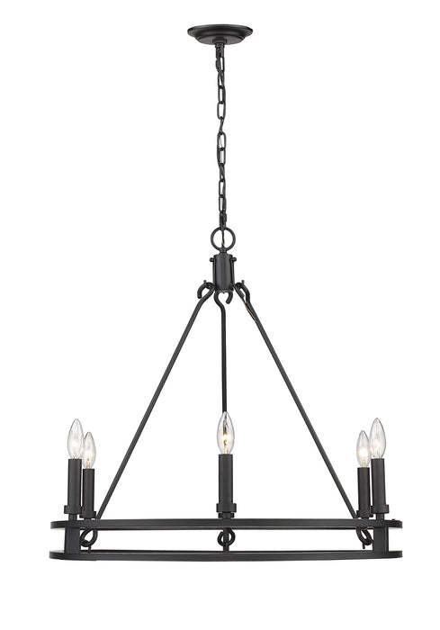 Z-Lite 4005-6MB Six Light Chandelier, Matte Black