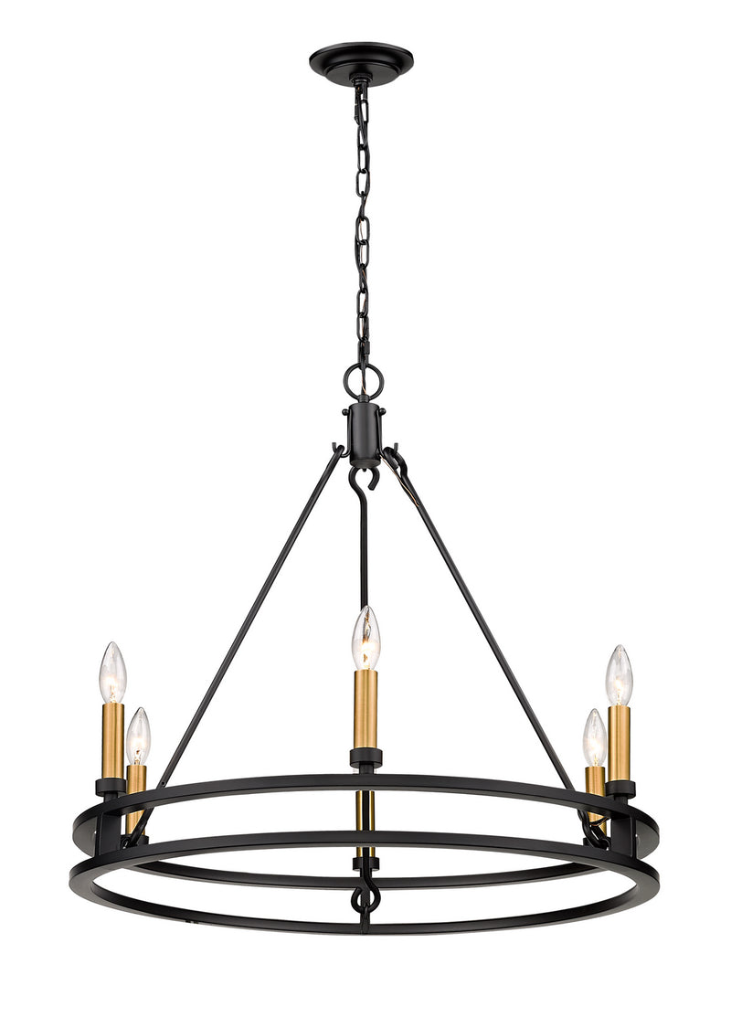Z-Lite 4005-6MB Six Light Chandelier, Matte Black