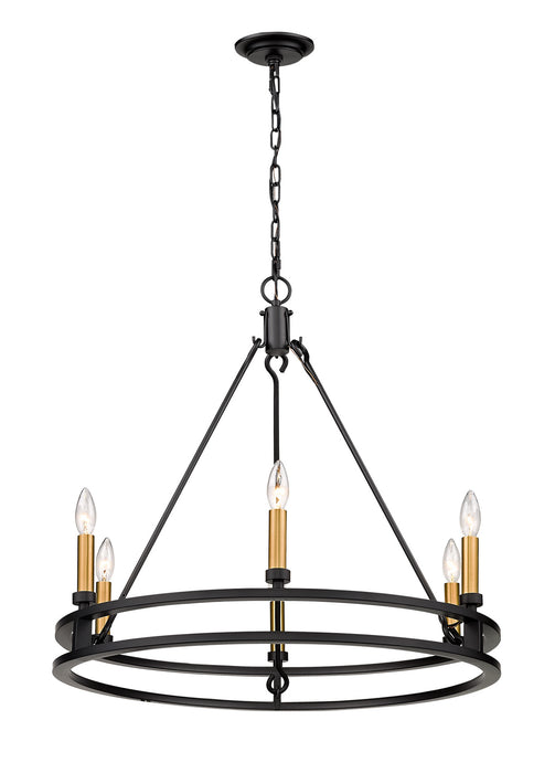 Z-Lite 4005-6MB Six Light Chandelier, Matte Black