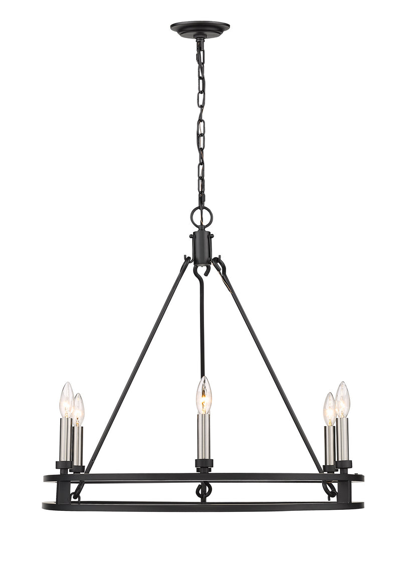 Z-Lite 4005-6MB Six Light Chandelier, Matte Black