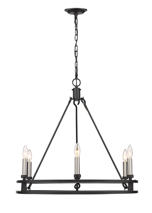 Z-Lite 4005-6MB Six Light Chandelier, Matte Black