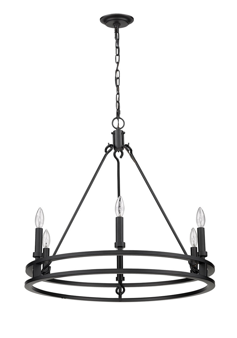 Z-Lite 4005-6MB Six Light Chandelier, Matte Black