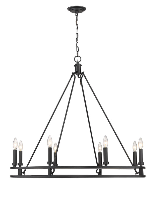 Z-Lite 4005-8MB Eight Light Chandelier, Matte Black
