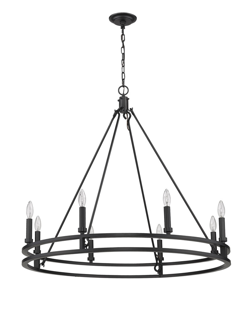 Z-Lite 4005-8MB Eight Light Chandelier, Matte Black