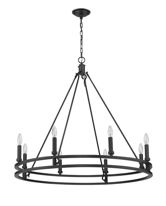 Z-Lite 4005-8MB Eight Light Chandelier, Matte Black