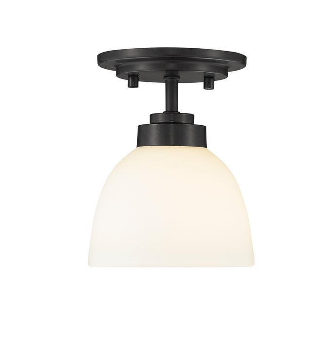 Z-Lite 443F1-MB One Light Flush Mount, Matte Black