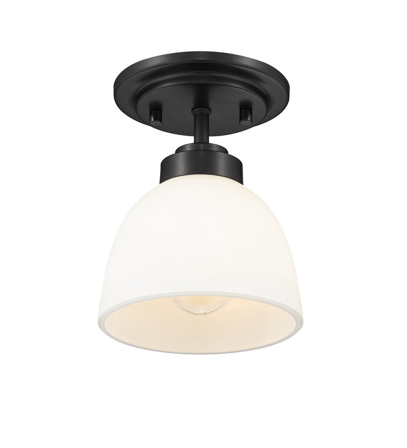 Z-Lite 443F1-MB One Light Flush Mount, Matte Black