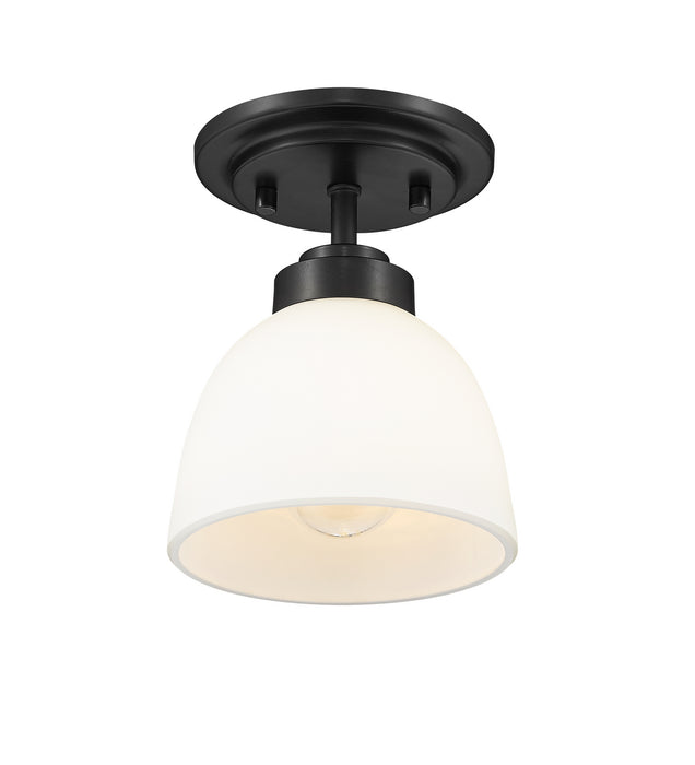 Z-Lite 443F1-MB One Light Flush Mount, Matte Black