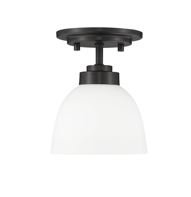 Z-Lite 443F1-MB One Light Flush Mount, Matte Black