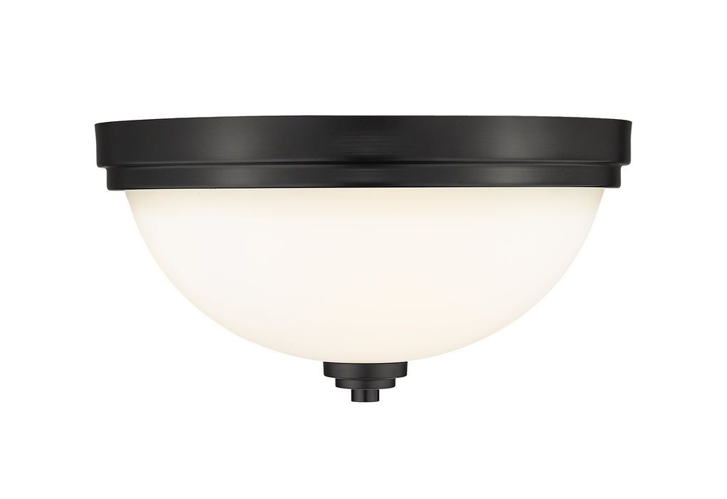 Z-Lite 443F2-MB Two Light Flush Mount, Matte Black