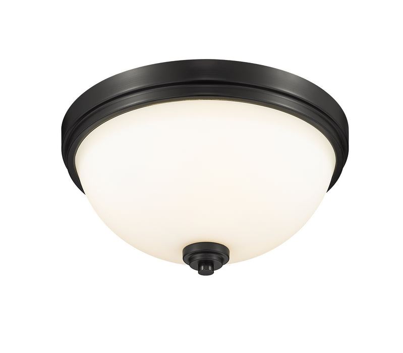 Z-Lite 443F2-MB Two Light Flush Mount, Matte Black