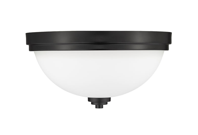 Z-Lite 443F2-MB Two Light Flush Mount, Matte Black