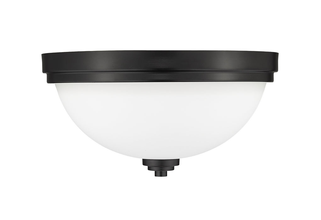 Z-Lite 443F2-MB Two Light Flush Mount, Matte Black