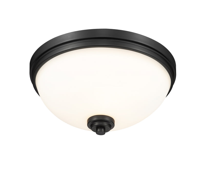Z-Lite 443F3-MB Three Light Flush Mount, Matte Black