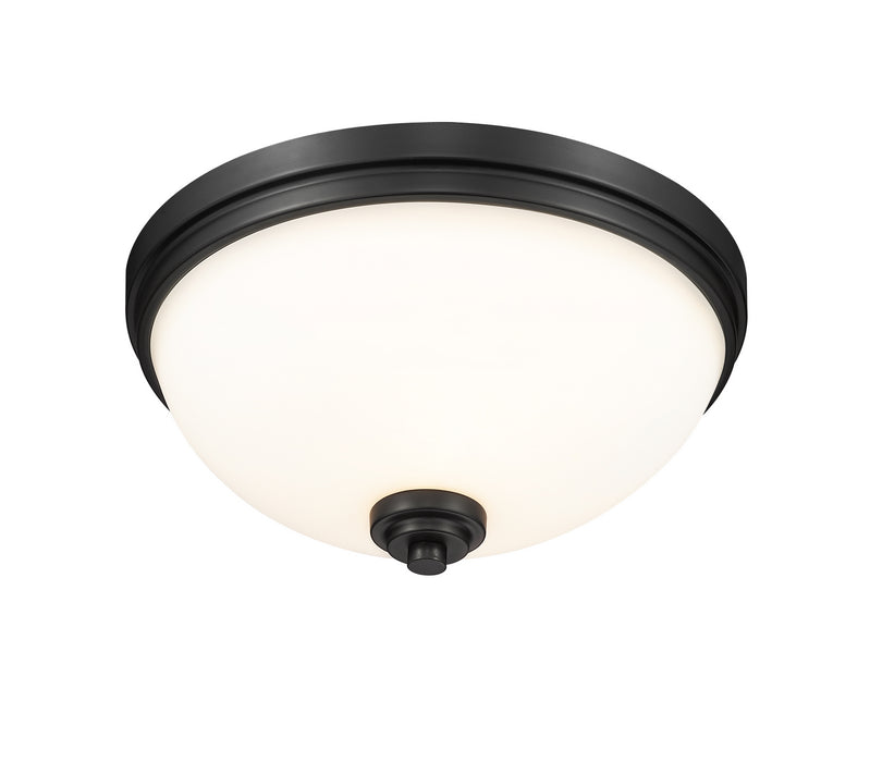 Z-Lite 443F3-MB Three Light Flush Mount, Matte Black