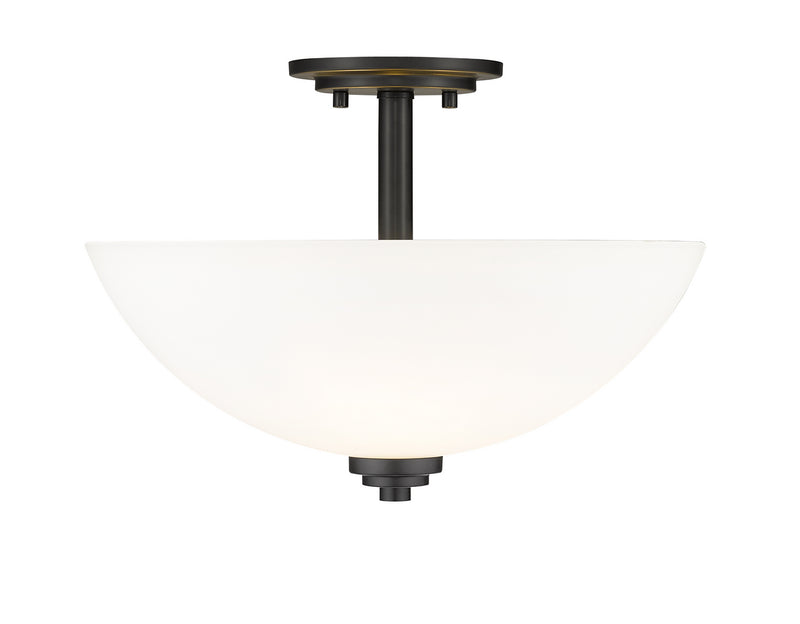 Z-Lite 443SF-MB Three Light Semi Flush Mount, Matte Black