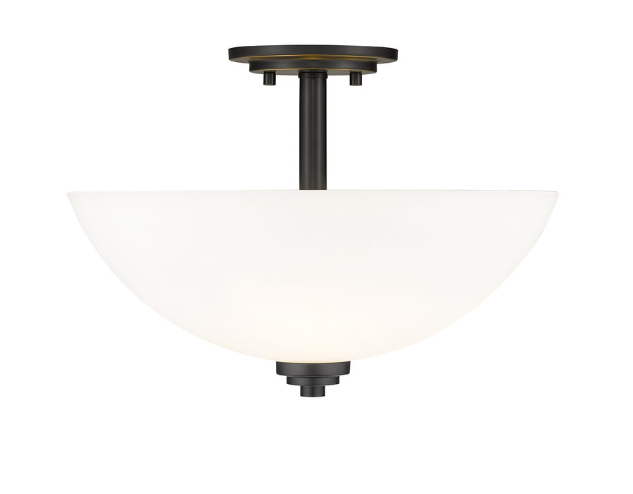 Z-Lite 443SF-MB Three Light Semi Flush Mount, Matte Black