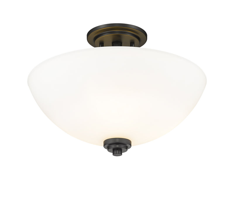 Z-Lite 443SF-MB Three Light Semi Flush Mount, Matte Black