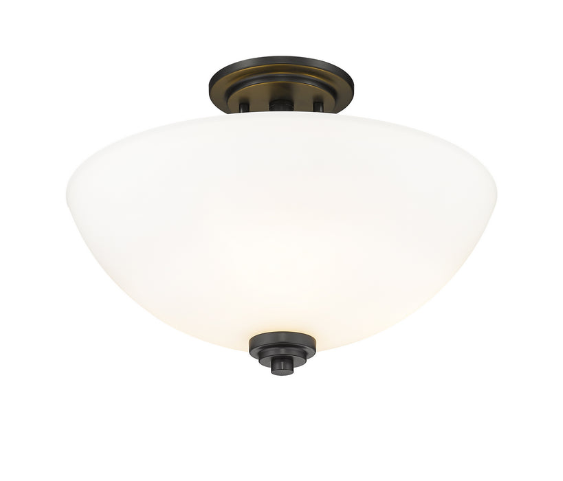 Z-Lite 443SF-MB Three Light Semi Flush Mount, Matte Black