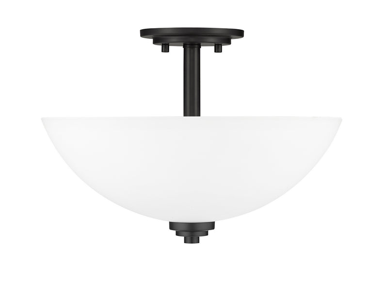 Z-Lite 443SF-MB Three Light Semi Flush Mount, Matte Black