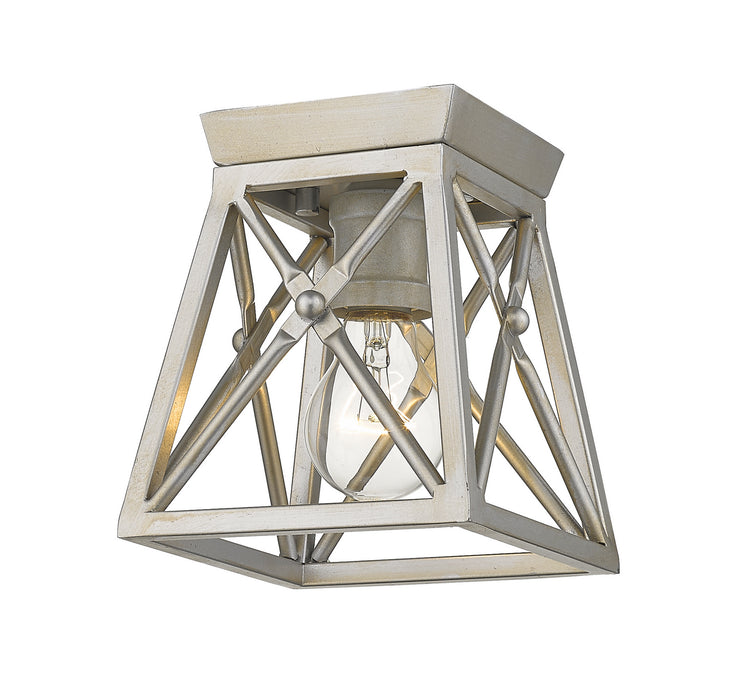 Z-Lite 447F1-AS One Light Flush Mount, Antique Silver