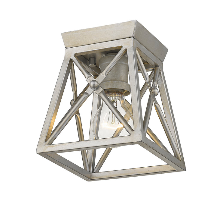 Z-Lite 447F1-AS One Light Flush Mount, Antique Silver