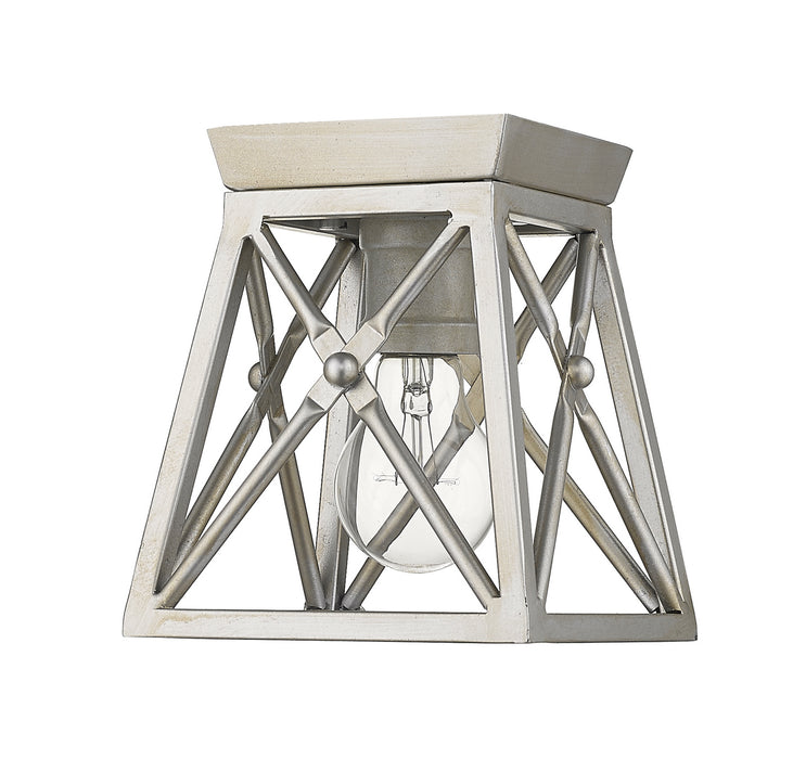 Z-Lite 447F1-AS One Light Flush Mount, Antique Silver
