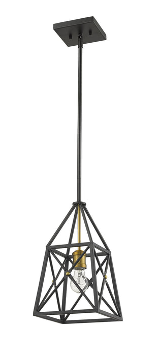 Z-Lite 447MP-MB-OBR One Light Pendant, Matte Black + Olde Brass