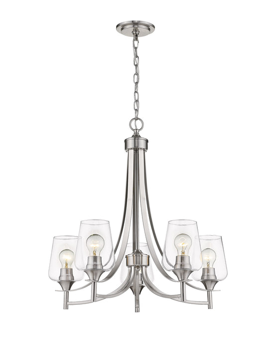 Z-Lite 473-5BN Five Light Chandelier, Brushed Nickel