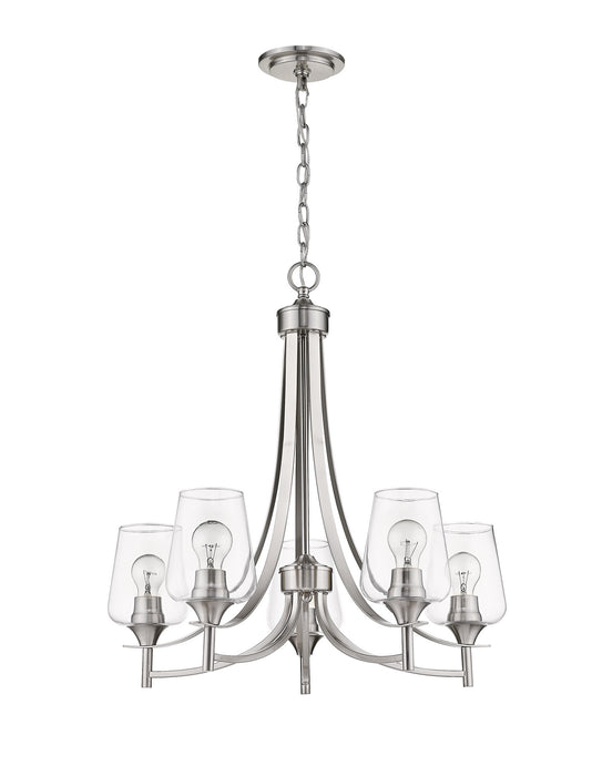 Z-Lite 473-5BN Five Light Chandelier, Brushed Nickel