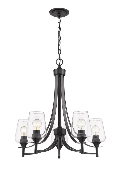 Z-Lite 473-5MB Five Light Chandelier, Matte Black