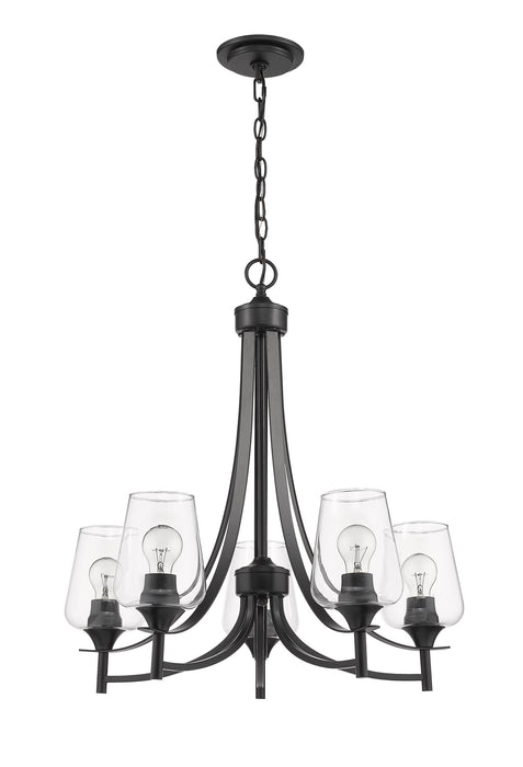 Z-Lite 473-5MB Five Light Chandelier, Matte Black