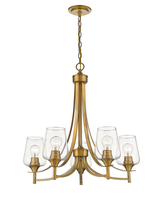 Z-Lite 473-5OBR Five Light Chandelier, Olde Brass