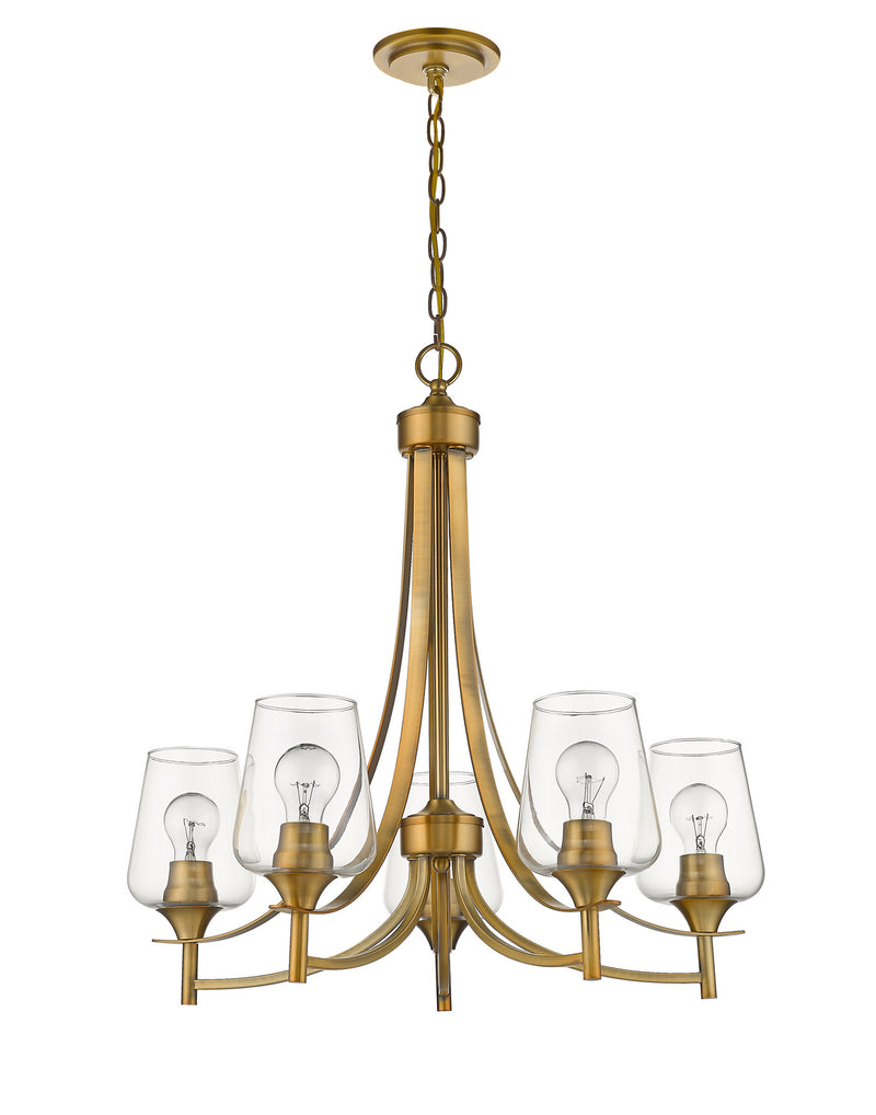Z-Lite 473-5OBR Five Light Chandelier, Olde Brass