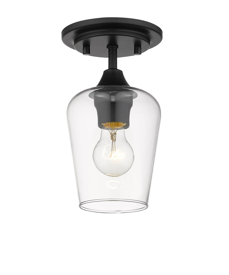 Z-Lite 473F1-MB One Light Flush Mount, Matte Black
