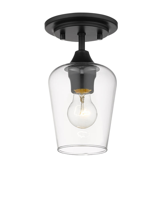 Z-Lite 473F1-MB One Light Flush Mount, Matte Black