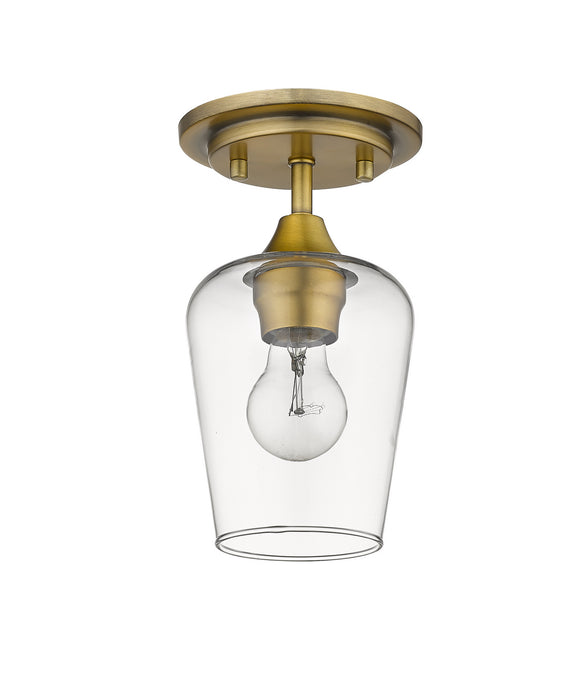 Z-Lite 473F1-OBR One Light Flush Mount, Olde Brass
