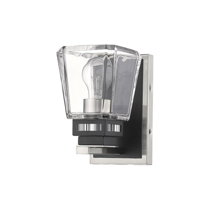 Z-Lite 474-1S-BN-MB One Light Wall Sconce, Brushed Nickel + Matte Black