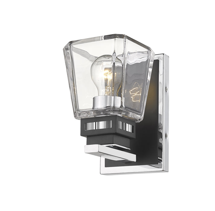 Z-Lite 474-1S-CH-MB One Light Wall Sconce, Chrome + Matte Black