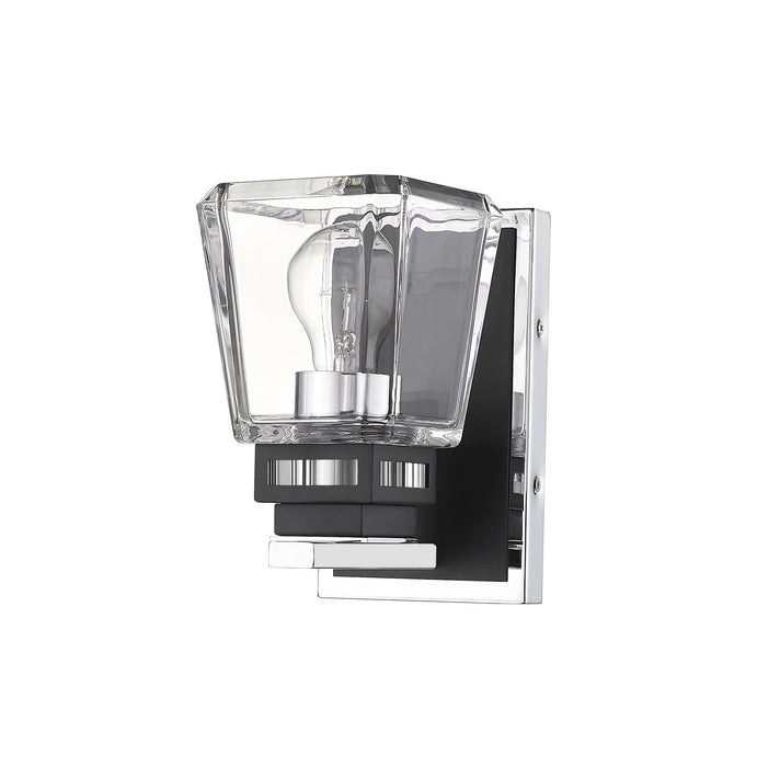 Z-Lite 474-1S-CH-MB One Light Wall Sconce, Chrome + Matte Black