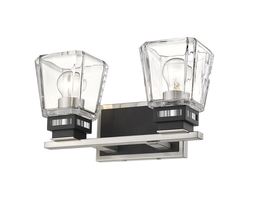 Z-Lite 474-2V-BN-MB Two Light Vanity, Brushed Nickel / Matte Black