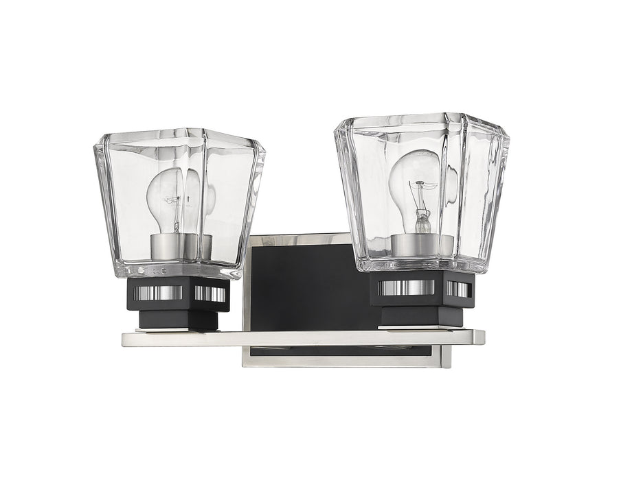 Z-Lite 474-2V-BN-MB Two Light Vanity, Brushed Nickel / Matte Black