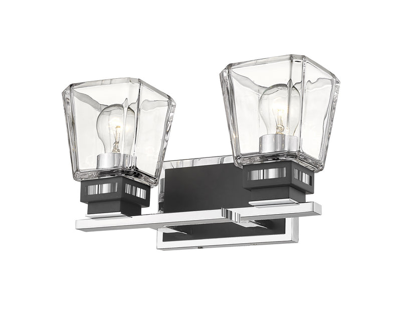 Z-Lite 474-2V-CH-MB Two Light Vanity, Chrome + Matte Black