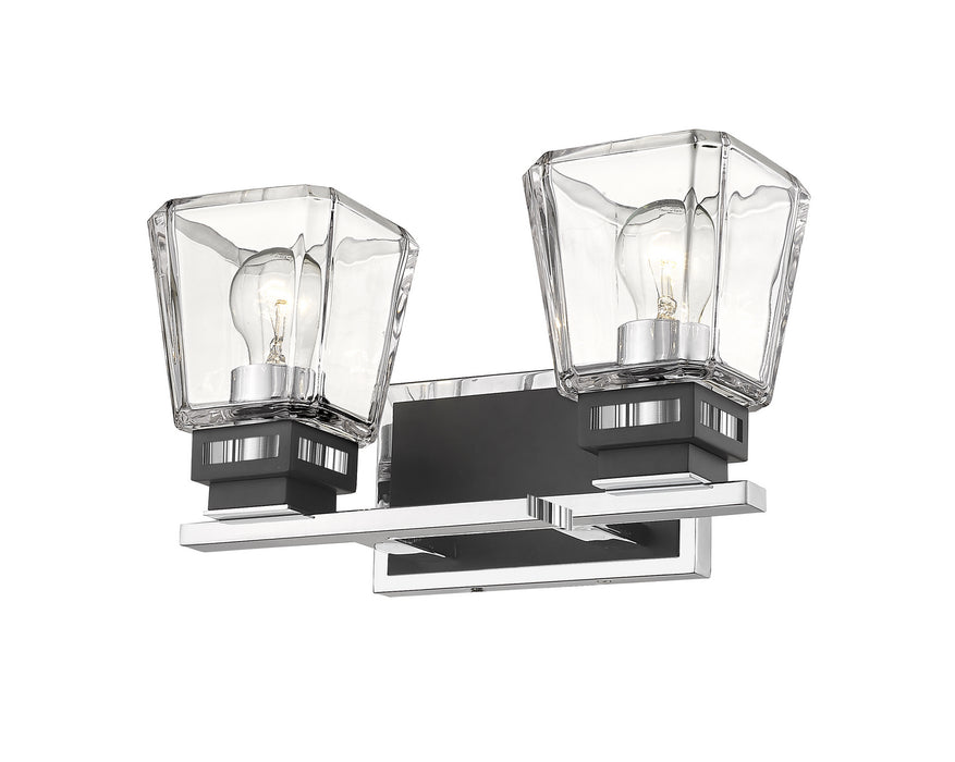 Z-Lite 474-2V-CH-MB Two Light Vanity, Chrome + Matte Black